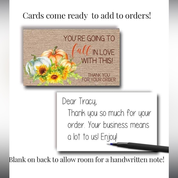 LAST SET🍁25 Premium Fall themed Thank you cards- business card size - Picture 4 of 4